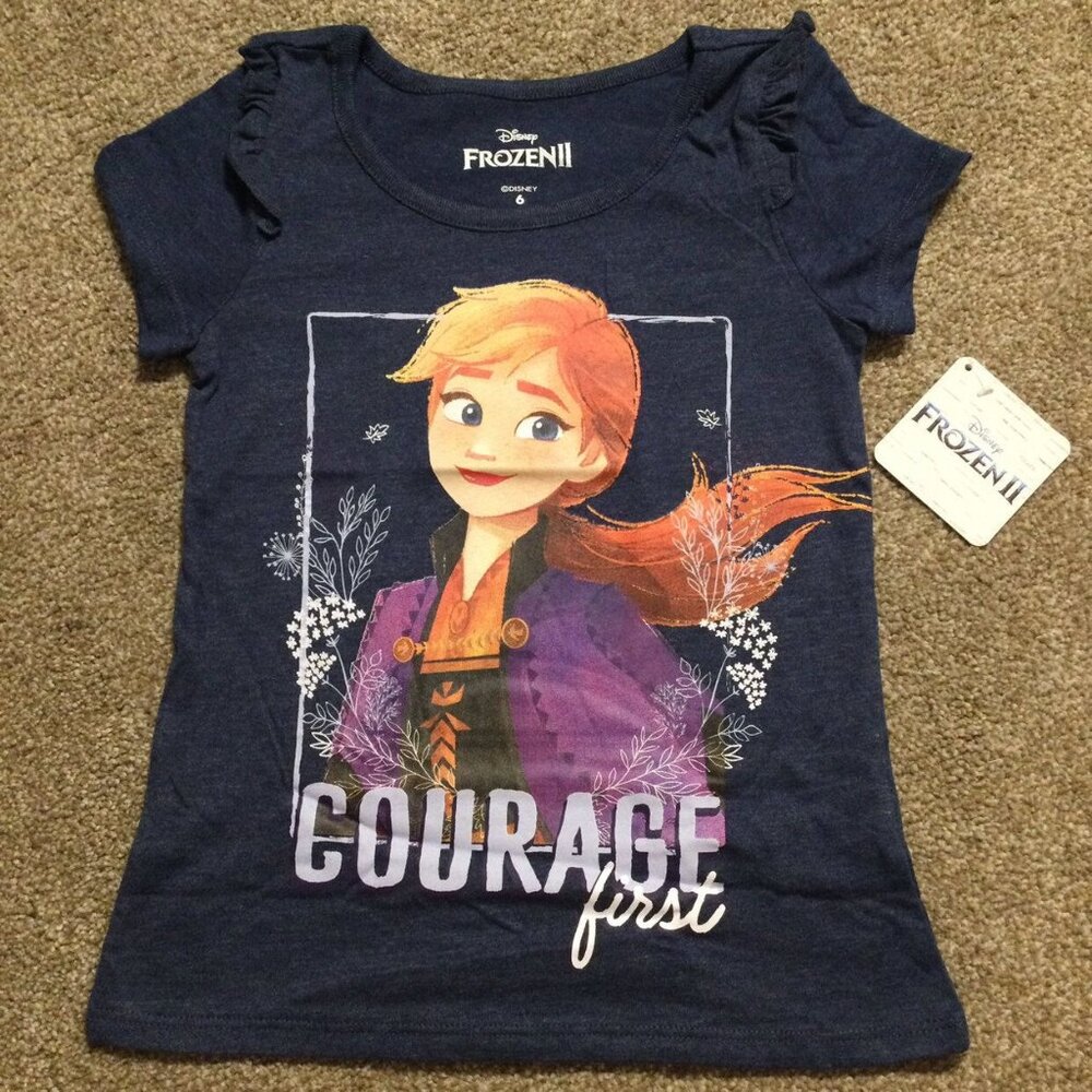 Sz 6 NWT Disney Frozen II Blue Princess Anna Tee